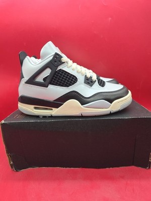 Size 4.5 Youth Air Jordan 4 Retro Pure Platinum Metallic Gold