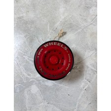 Vtg 1980's Duncan Red Spokes Black Long Spin Wheels Yo-Yo Classic Toy Hub Cap
