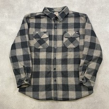 Dickies Fleece Jacket Mens XL Western Checkered Quilted Check Bomber, Grey