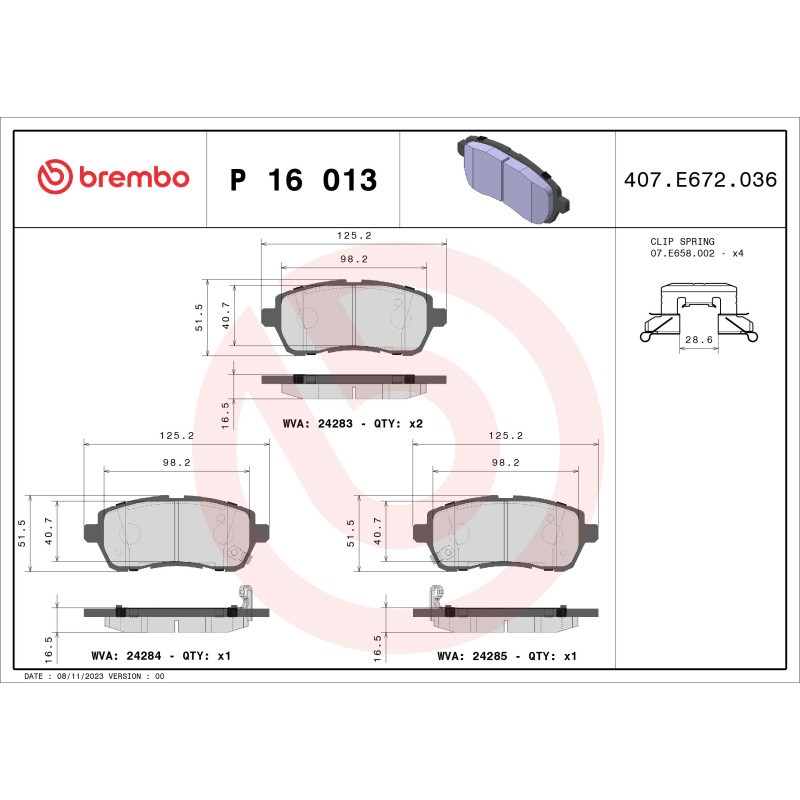 Fits BREMBO KLOCKI SZCZEKI CYLINDERKI P 16 013X BRAKE PADS FRONT XTRA ⭐UK Stock⭐ - Image 3