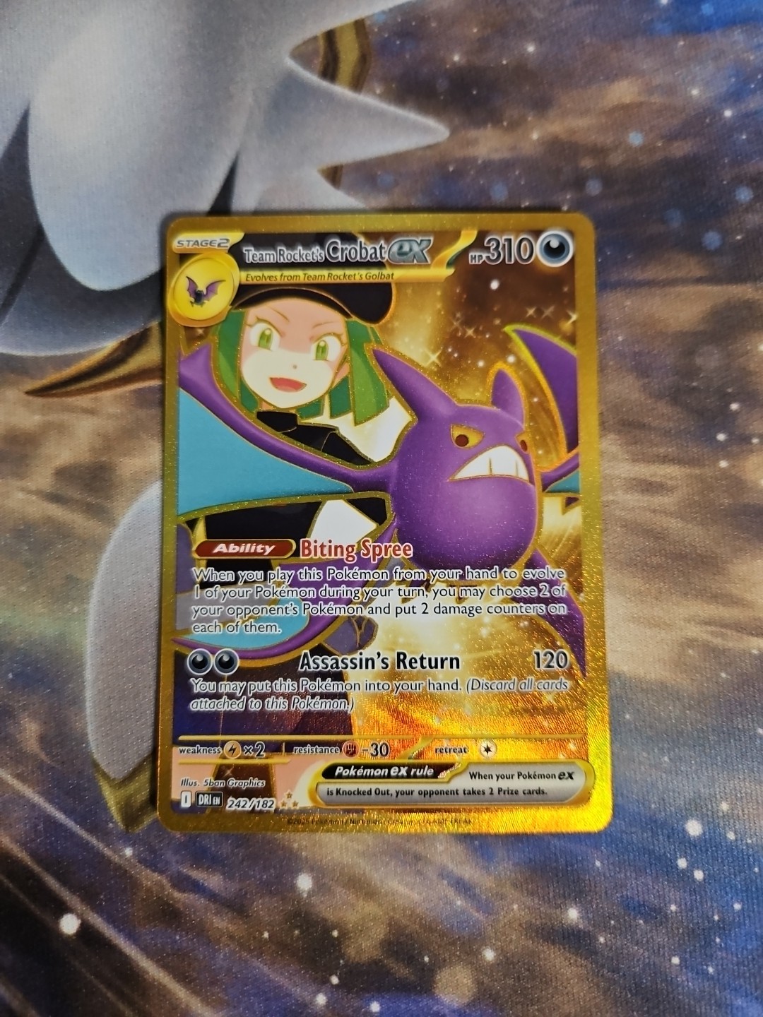 Team Rockets Crobat EX 242/182 Gold Full Art Sv10: Destined Rivals