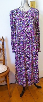 M&S MIDI TEE KLEID Gr. 8 LILA BLUMENMIX MARKEN SPENCER