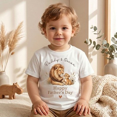 Individuelles T-Shirt Löwe Vatertag personalisiert Papa Geschenk