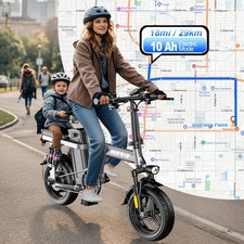 700W 48V 10AH Electric Bike Bicycle 14" Fat Tire EBike Commuter for Adults Teens