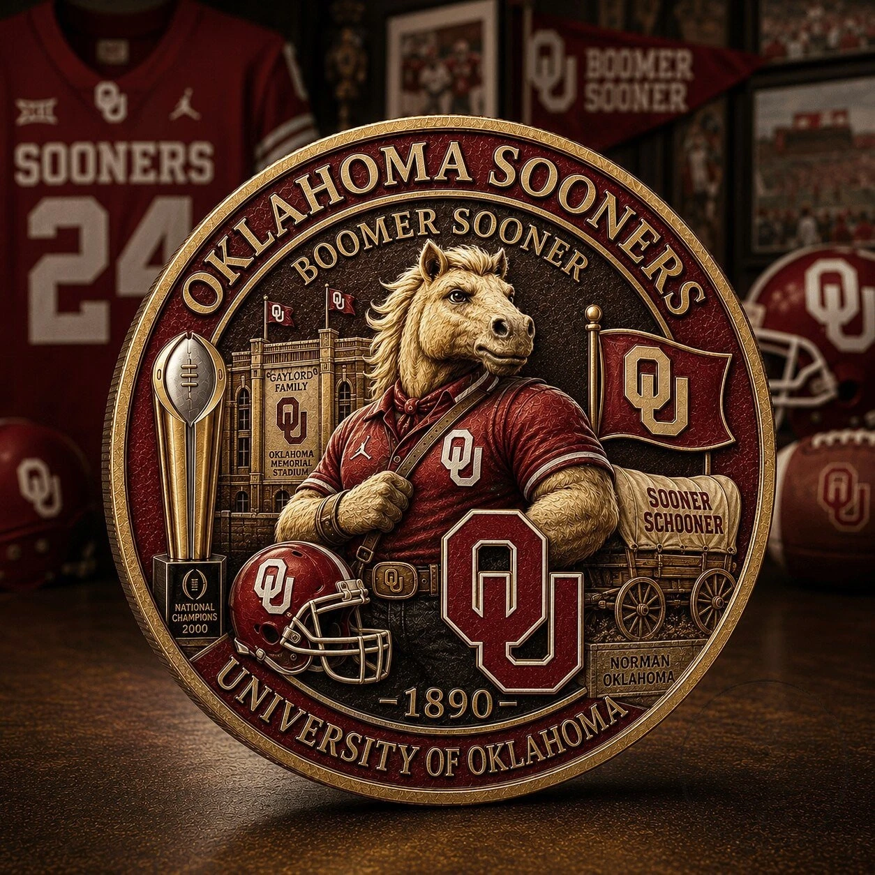 Oklahoma Sooners Boomer Sooner University of Oklahoma Commemorative Coin
