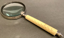 Huge MAGNIFYING GLASS w/Carved Handle 10  Long 4  Glass