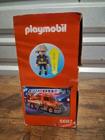 Playmobil CITY ACTION Rescue Ladder Unit FIRE TRUCK 5682 w Lights & Sound 13pc