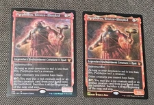 (2x LOT) Purphoros Bronze-Blooded (Showcase Foil) Theros Beyond Death THB MTG