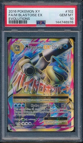 2016 Pokemon XY 102 Full Art M Blastoise EX Evolutions PSA 10 - 144746976