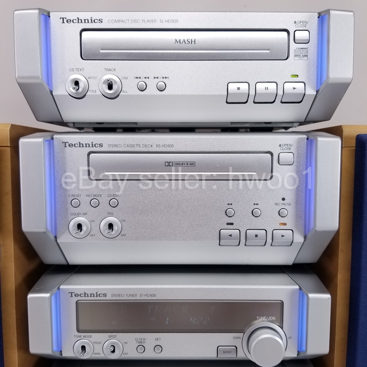 Technics SC-HD505 Stereo System Radio CD Tape Player w/ Blue