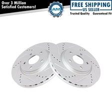 Performance Drilled & Slotted Front Coated Brake Rotor Pair for Saturn