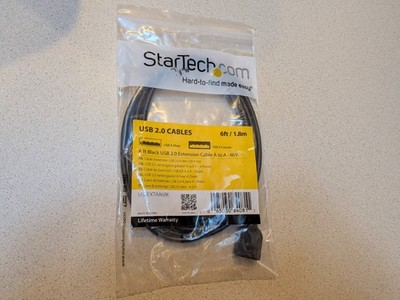 Startech 6 Ft (1.8m) Black USB 2.0 Extension Cable A To A - M/F