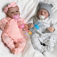 Realistic Reborn Dolls Baby Twins/Girl/Boy Vinyl Silicone Handmade Newborn Doll