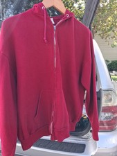 Vintage 70s Sportswear True VTG Blank Zip-up Hoodie Sweatshirt Size XL Made USA