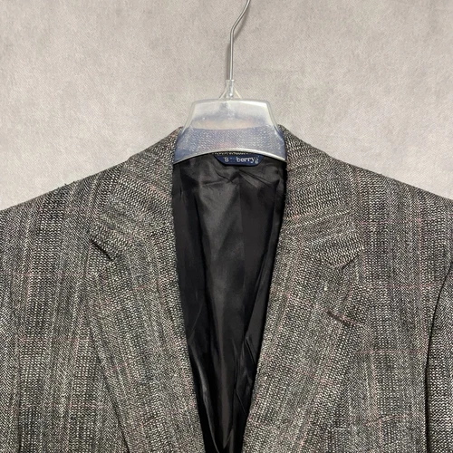 Blazer Burberrys uomo 42R grigio erica 2B cappotto flanella accademia su misura lusso