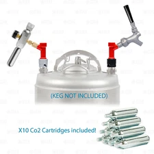 Pin Lock Corny Keg Portable Dispensing Kit Mini Co2 Regulator + Sampling Faucet
