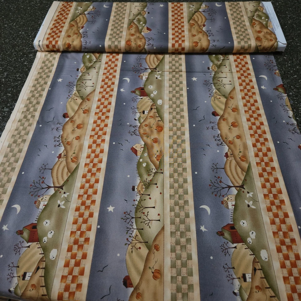 30" Harvest Town Jacqueline Paton Red Rooster Fall Scenic Stripe - Image 3 of 3