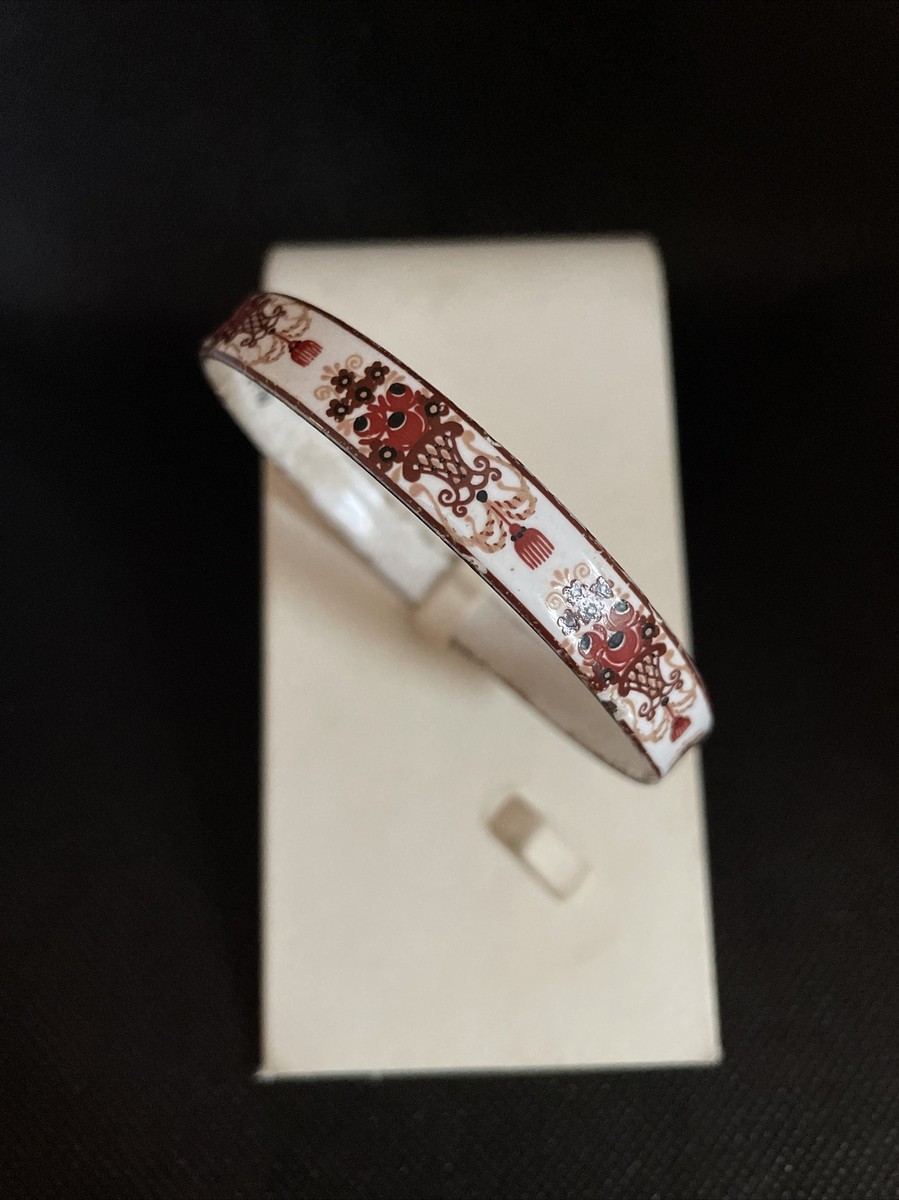 Lot De 4 Bracelets Vintage Michaela Frey En Métal Émaillé - Occasion