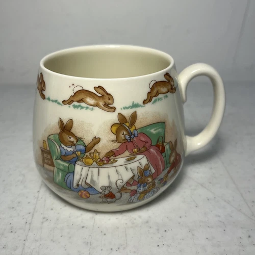 "Having a Tea Party, Little Rabbits" Bunnykins Mug, Royal Doulton, 1936. UK.