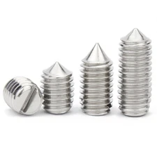 M1.6-M10 304 Slotted Head Cone Point Tapered End Headless Grub Bolt Set Screw
