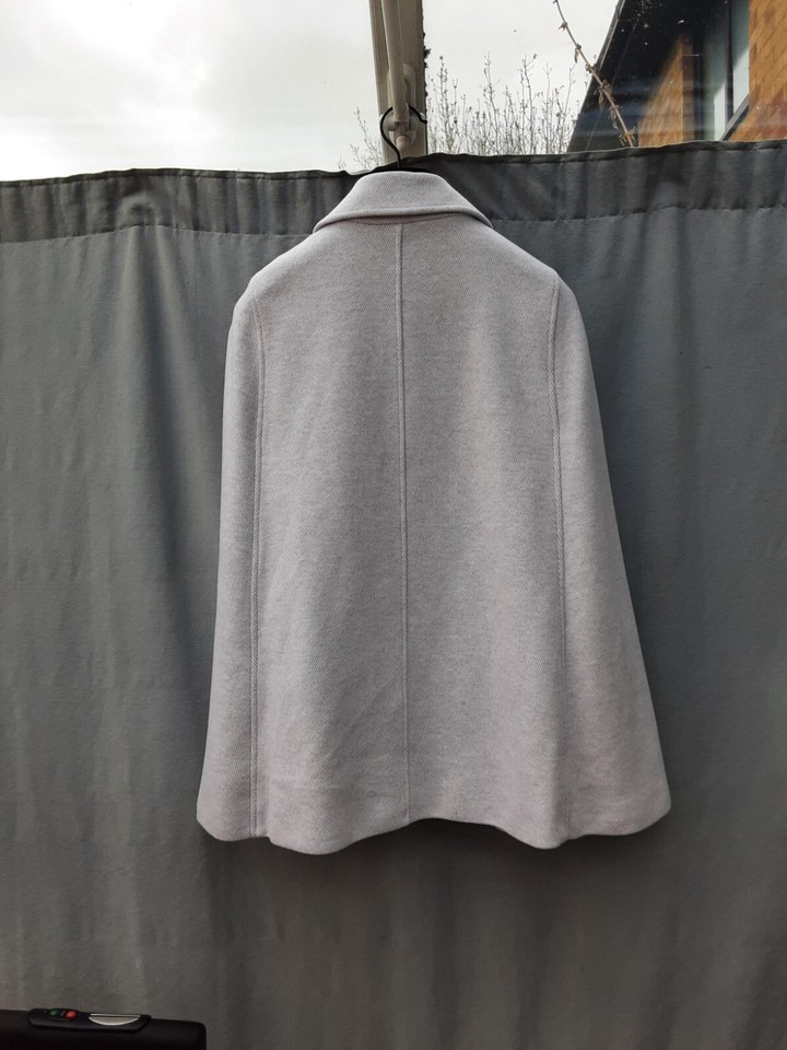 Zara Beige Cotton Blend Cape Coat Size L New eBay