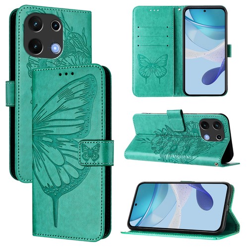 For UMIDIGI Note 100, Fashion Butterfly Pattern Leather Wallet Stand Case Cover - 第 14/27 張圖片