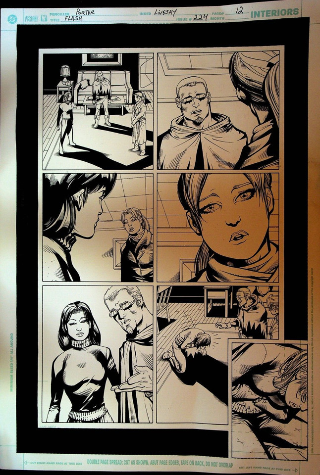 Flash 224 Original Comic Art Page 12 Howard Porter John Livesay 2005 Comic Art