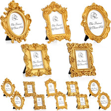15 Pcs Mini Picture Vintage Frames Tiny Antique Photo Baroque Ornate Resin Ov...