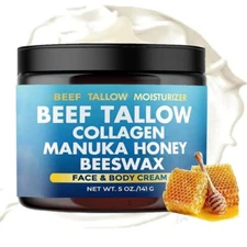 Beef Tallow Collagen Manuka Honey Beeswax, Beef Tallow For Skin, 7 in 1 Moisturi