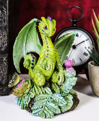 Ebros Colorful Green Thumb Dragon Statue by Stanley Morrison (Artichoke)