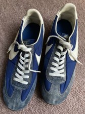 NIKE Nylon Sneakers Navy x White Men's US7.5 Made in China 1983 Vintage Used