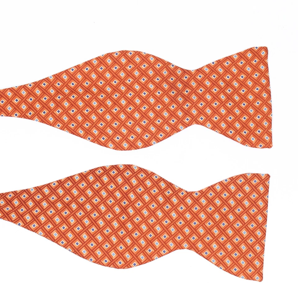 Pajarita Beau Ties LTD Vermont de seda con estampado a cuadros azul cobre reloj de arena ancho Foto 3 de 4