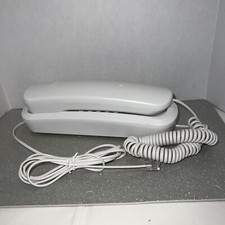 Vintage Push Button Corded Desk Wall Mount Home Phone White Trim line Vtech