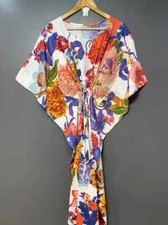 Indian Floral Print Kaftan 100% Cotton Hippie Maxi Women Nightwear Caftan Dress