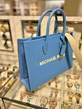 Michael Kors Mirella Medium Crossbody Tote Leather Bag Handbag - South Pacific