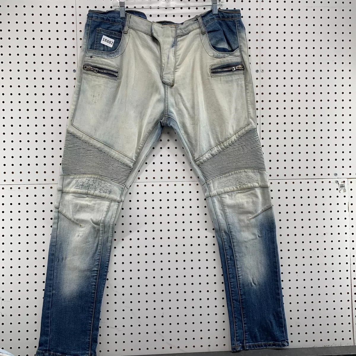 BALMAIN Paris Denim Biker Moto Jeans Men Size Distressed eBay