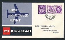 86045) GB / UK BEA FF London - Frankfurt 1.8.60, sp cover