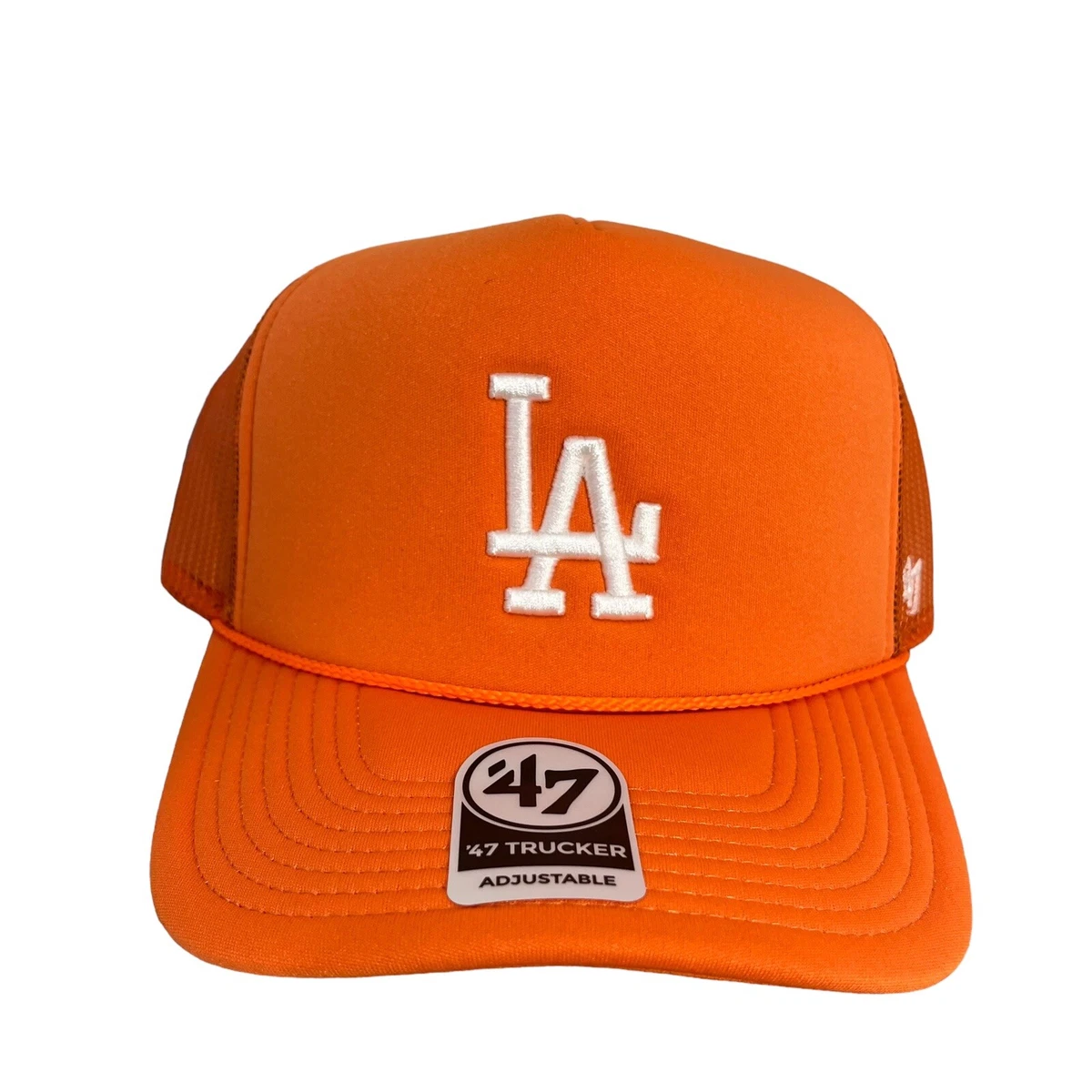 New Era Kids Trucker Cap Los Angeles Dodgers – Orange, Ajustable, Logo Brodé