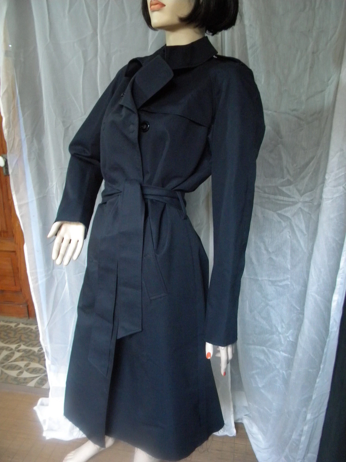 Lanvin — ACNE LANVIN COAT IMPER TRENCH NAVY BLUE ORIGINAL 40 SECRET value €500!