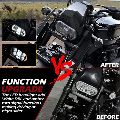 For Harley Sportster S 1250 RH1250S LED Headlamp Amber Turn Signal