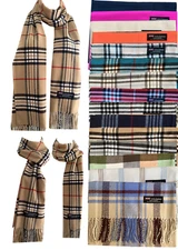 New Winter Womens Mens 100% Cashmere Wool Wrap Scarf Made in Scotland Scarves