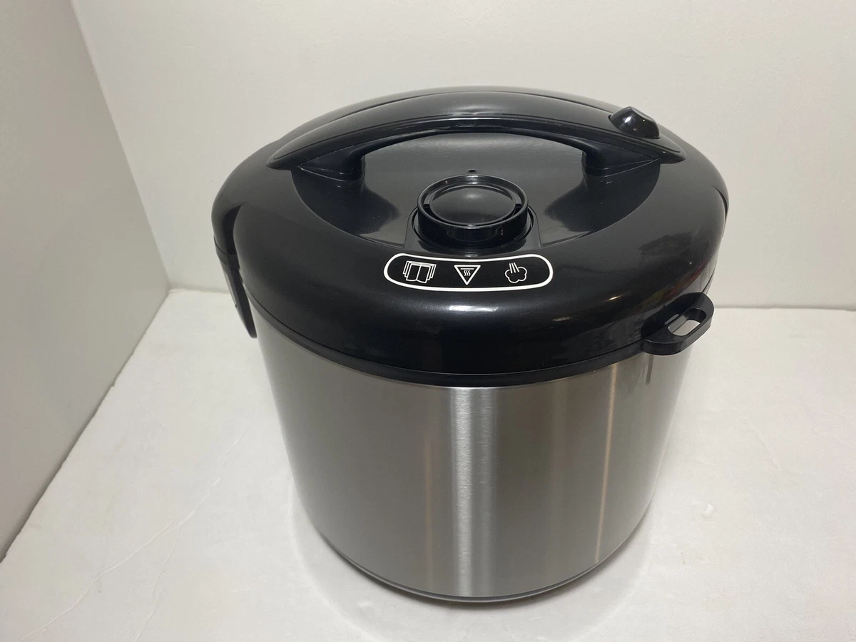 Continental Electric Stainless Steel Rice Cooker with Glass Lid