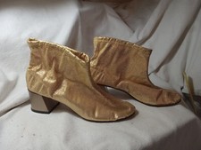 Vintage Gold Lame Booties Size 5