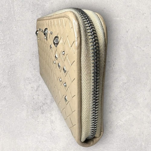 Vintage Bottega Veneta Beige Studded Intrecciato Long Wallet - EUC - Picture 11 of 14