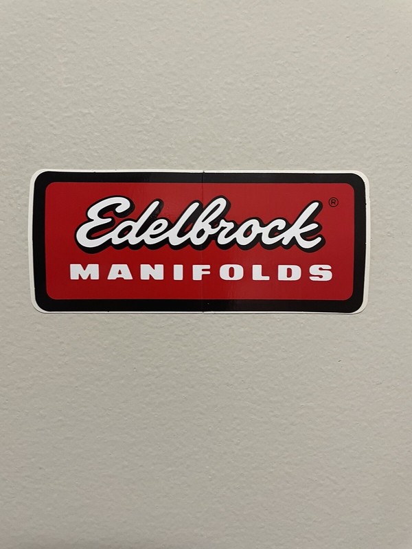 EDELBROCK MANIFOLDS vintage racing sticker/decal