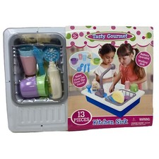 Kids Toy Plastic Kitchen Sink Battery Operated Ages 3 Tasty Gourmet 13 Pieces