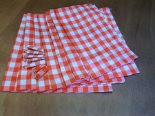 Gingham FABRIC BOTH SIDES Camper Van Curtain Set ORANGE VW T25,Blackout/Magnets 
