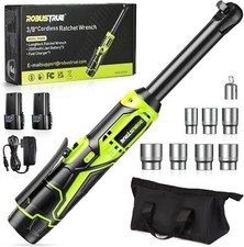 Cordless Ratchet Wrench 38 Inch 40ft-lbs 400rpm 2x2000mah Battery Led Light