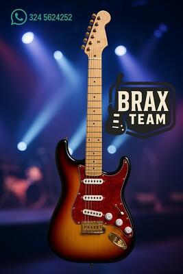 E-Gitarre Sunburst Professional E Gitarre Solid Body 3 Pickup Single Coil Ahorn