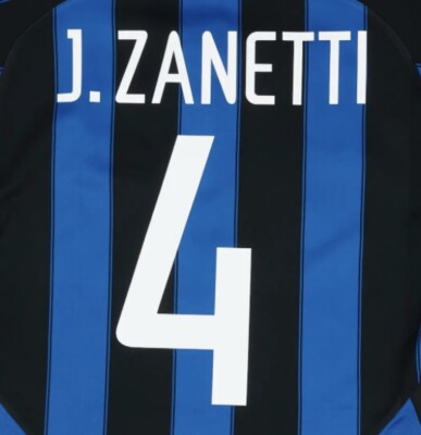 Inter Milan home name print and number 2002/04 J. ZANETTI #4 | eBay UK